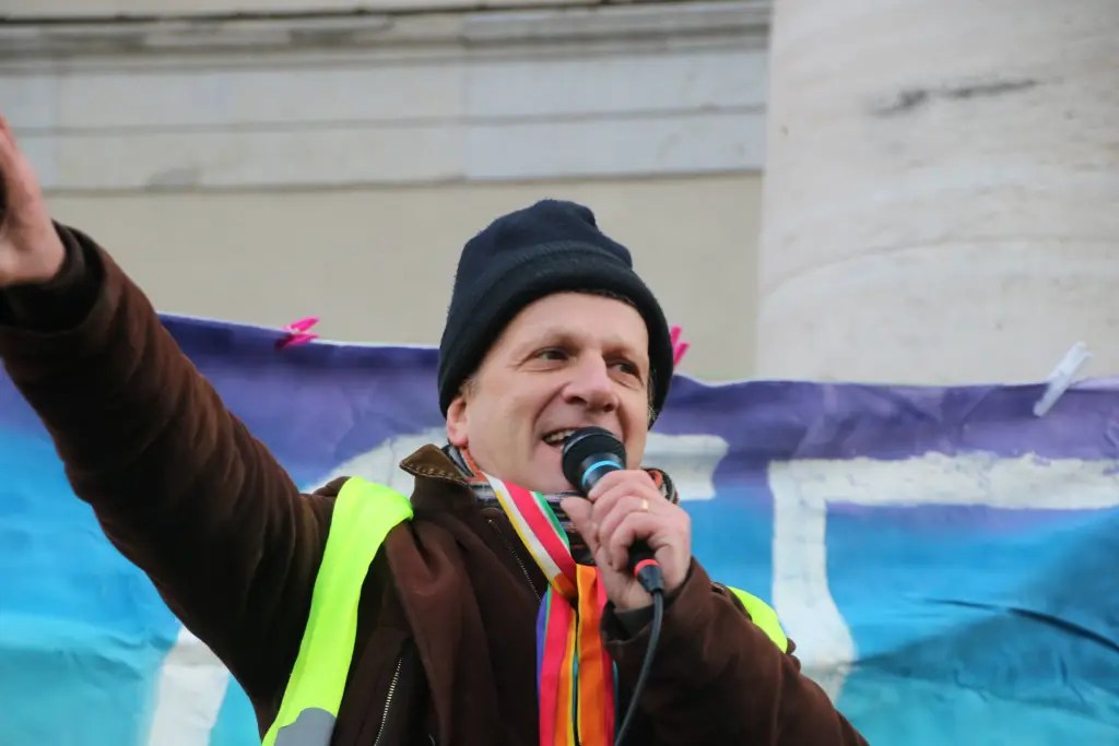 Foto di Roberto Caspani alla Marcia della Pace a Como del 12 gennaio 2025 (Foto di Beatriz Travieso Perez, ecoinformazioni)